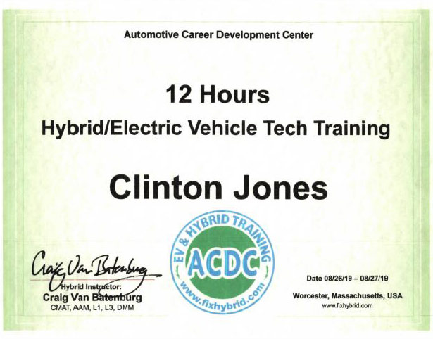 Hybrid Certification | Accomplished Auto