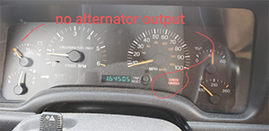 No alternator output